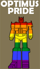 <data>Optimus Pride</data><p>Tryckt på klädesplagg.</p><p>Karaktären, utan regnbågsfärgerna, är betydligt mer macho och heter Optimus Prime. Så det blev väldigt intressant att lägga på pride-färgerna och döpa om honom.</p>