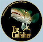 <data>The Codfather</data><p>Tryckt på klädesplagg.</p><p>Låter-som-referens till filmen "The Godfather" med dess titellogotyp. "Cod" betyder torsk på engelska och i citatet har jag sedan bytt ut "dish" till "fish".</p>